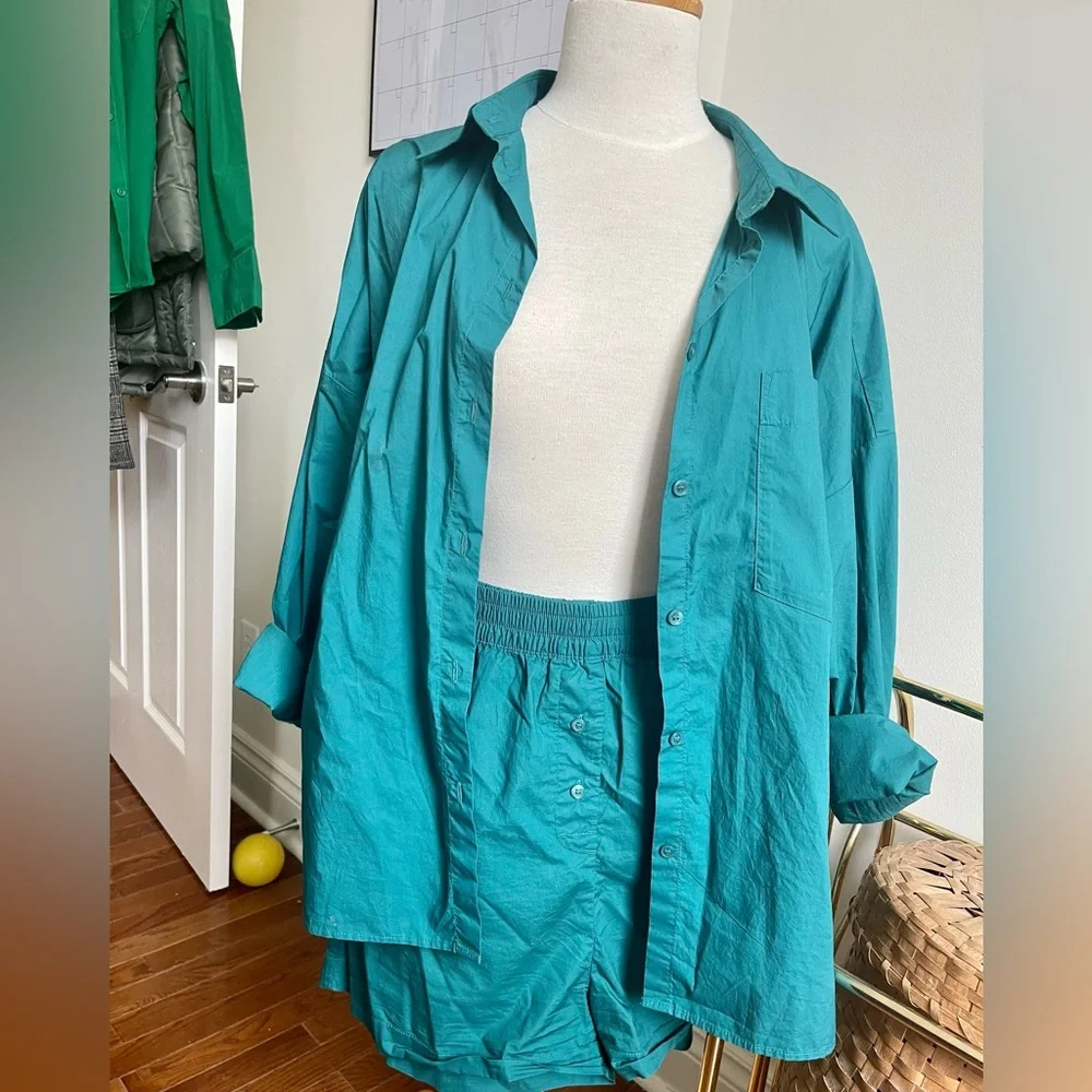 Matching Poplin Short Set - Picture 3 of 5